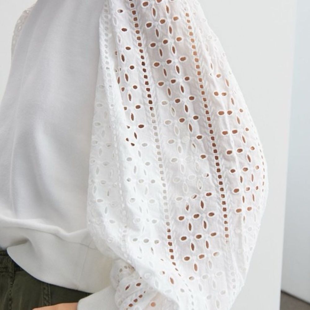 Anthropologe Othilia Imogen Eyelet Pullover White Size XL - Picture 3 of 12